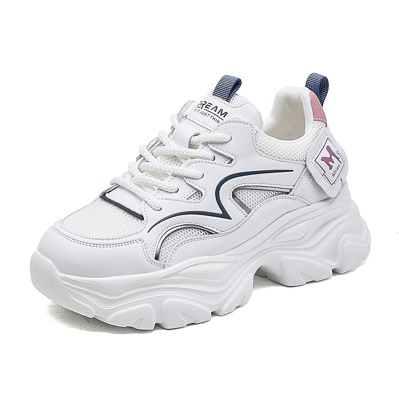 Women's Genuine Platform Dad Summer Mesh Elevator Casual Shoes