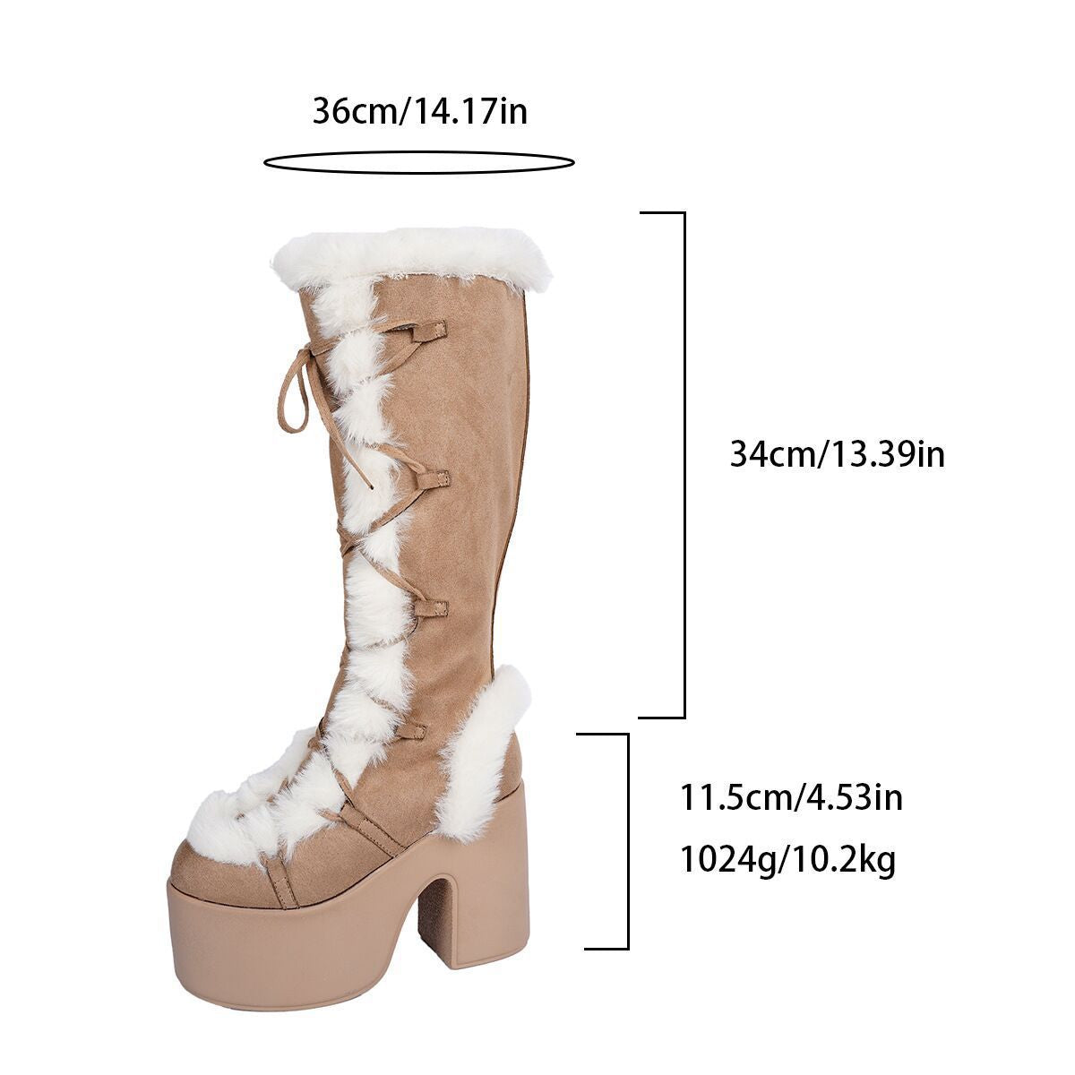 Women's Super Punk Hot Plush Thick Bottom Fashion Women's Cotton Shoes