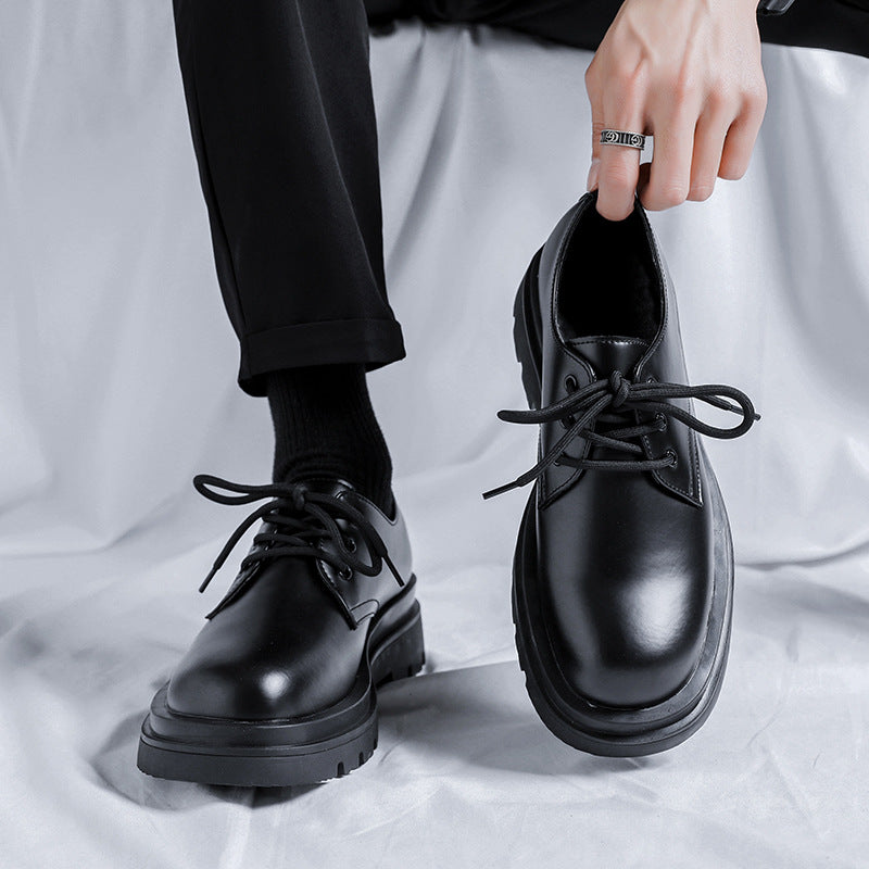Men's Style Black Business Formal Big Head Men's Shoes