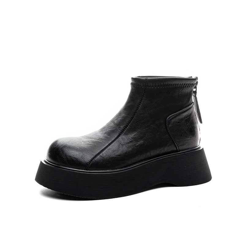 Women's Simple Booties Thick-soled Fleece-lined Martin Boots