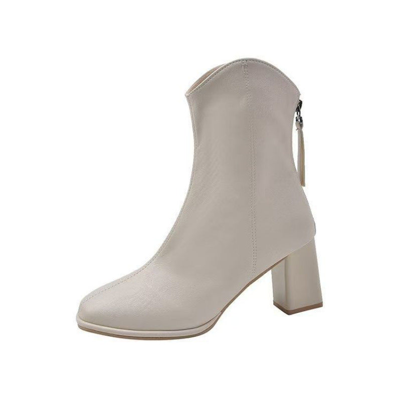 Women's Knee High-heeled Thigh Small Square Head Boots