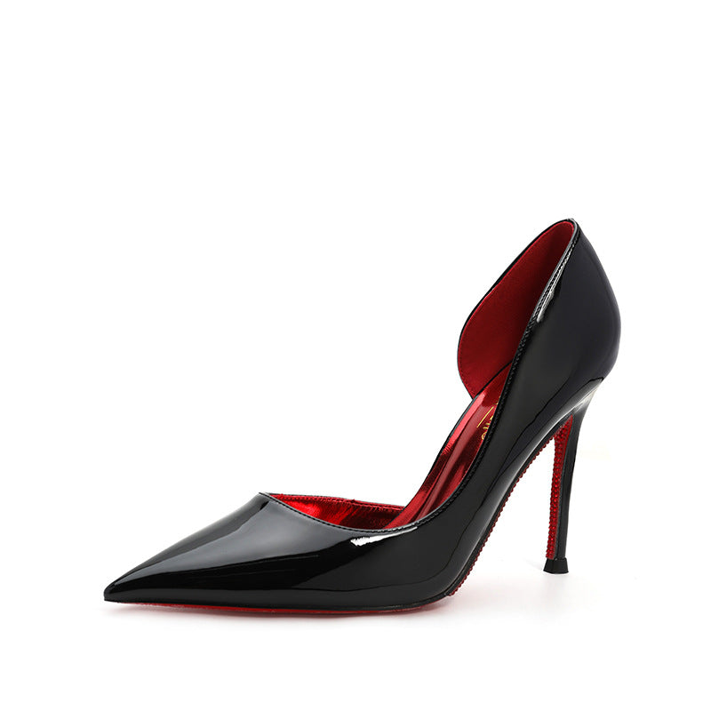 Women's Beautiful Stiletto Elegant Black High-heeled Patent Women's Fashion Shoes