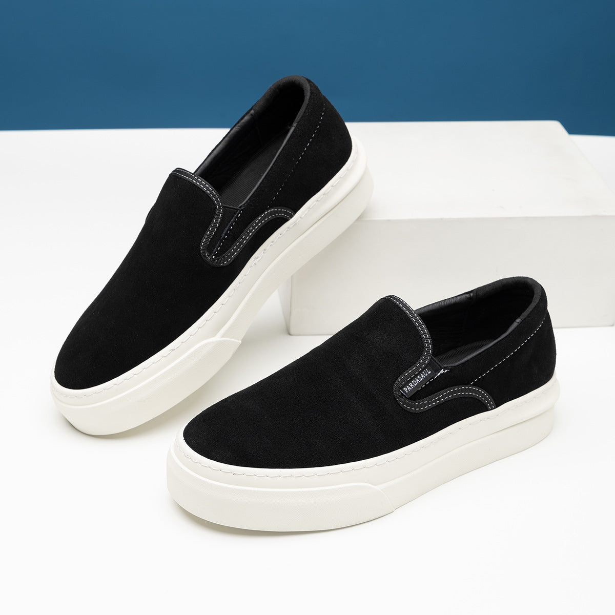 Men's One Pedal Style Slip On Suede Casual Shoes