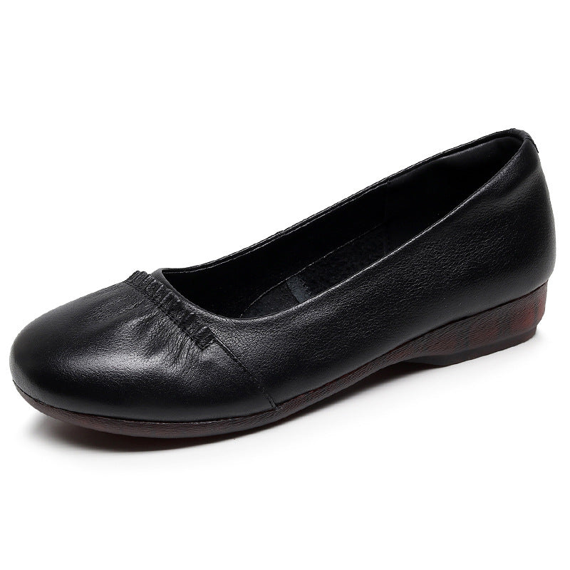 Women's Genuine Shallow Mouth Flat Plus Size Round Toe Casual Shoes