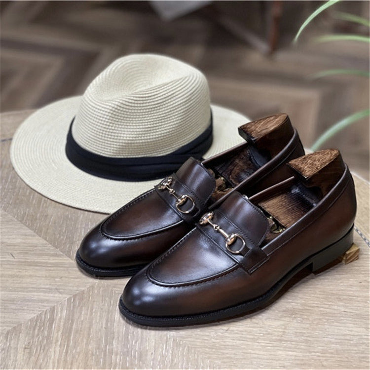 Men's Spring British Business Formal Wear Slip-on Leather Shoes