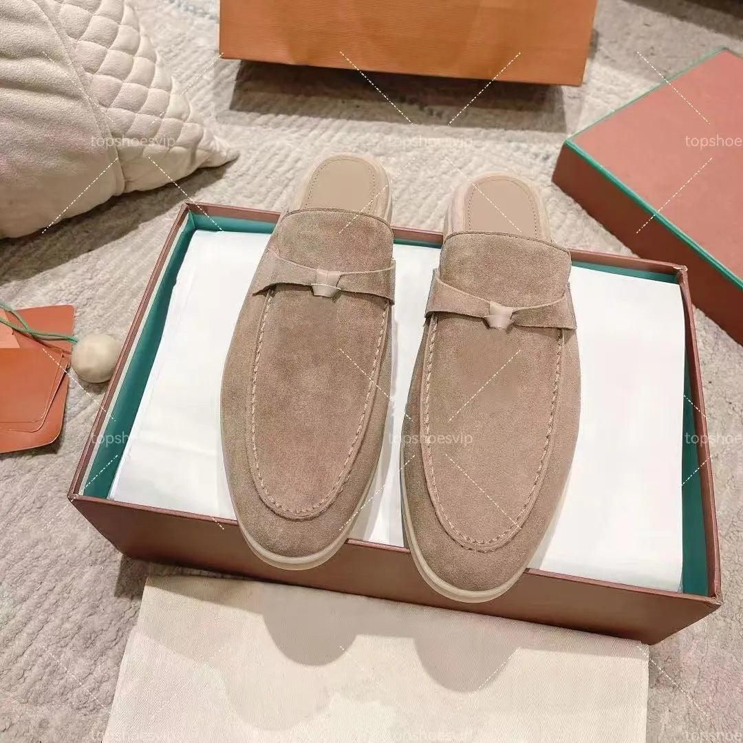 Women's Sheepskin Slip-on Pumps British Tassel Buckle Women's Casual Shoes