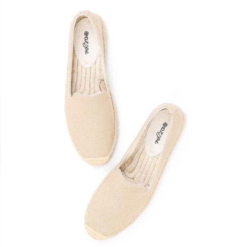 Women's Color Retro Linen Fisherman Breathable One Loafers