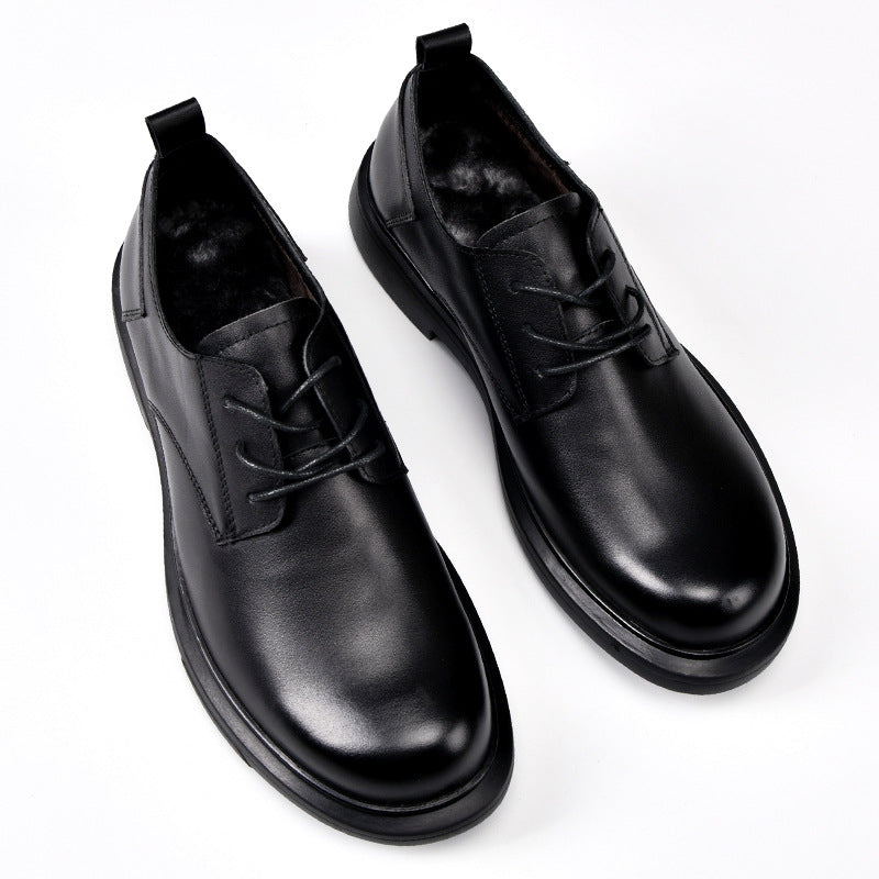 Men's Layer Cowhide Breathable Soft Bottom Business Men's Shoes