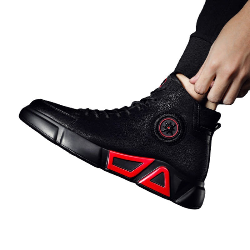 Men's Spring Genuine Korean Style Leisure Dad Fashion Leather Shoes