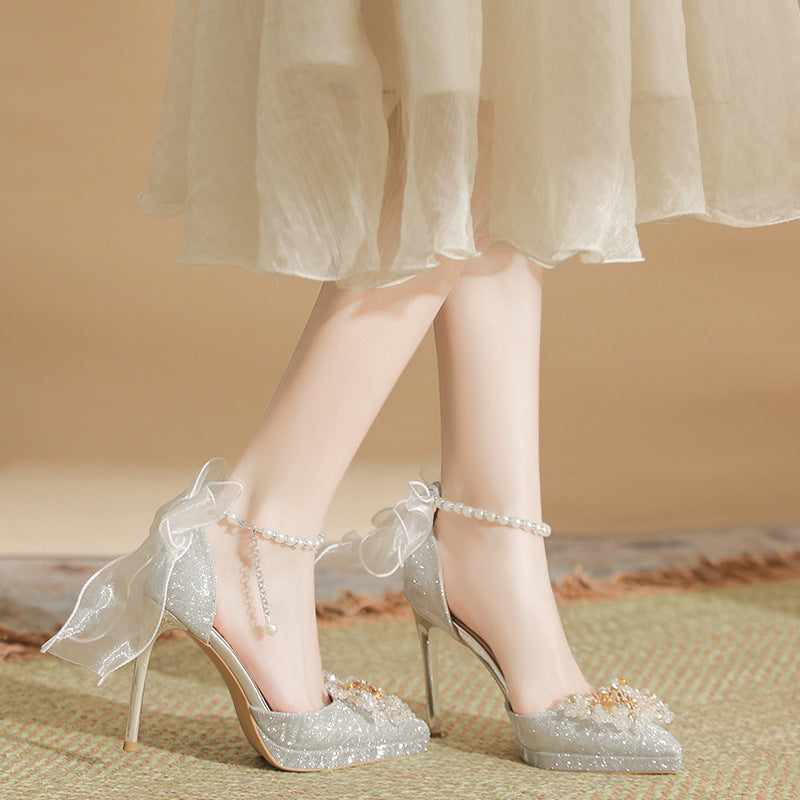 Two-way Wear Beautiful Glitter Engagement Fairy Women's Shoes