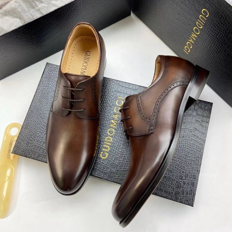 Men's Italian First Layer Cowhide British Business Leather Shoes