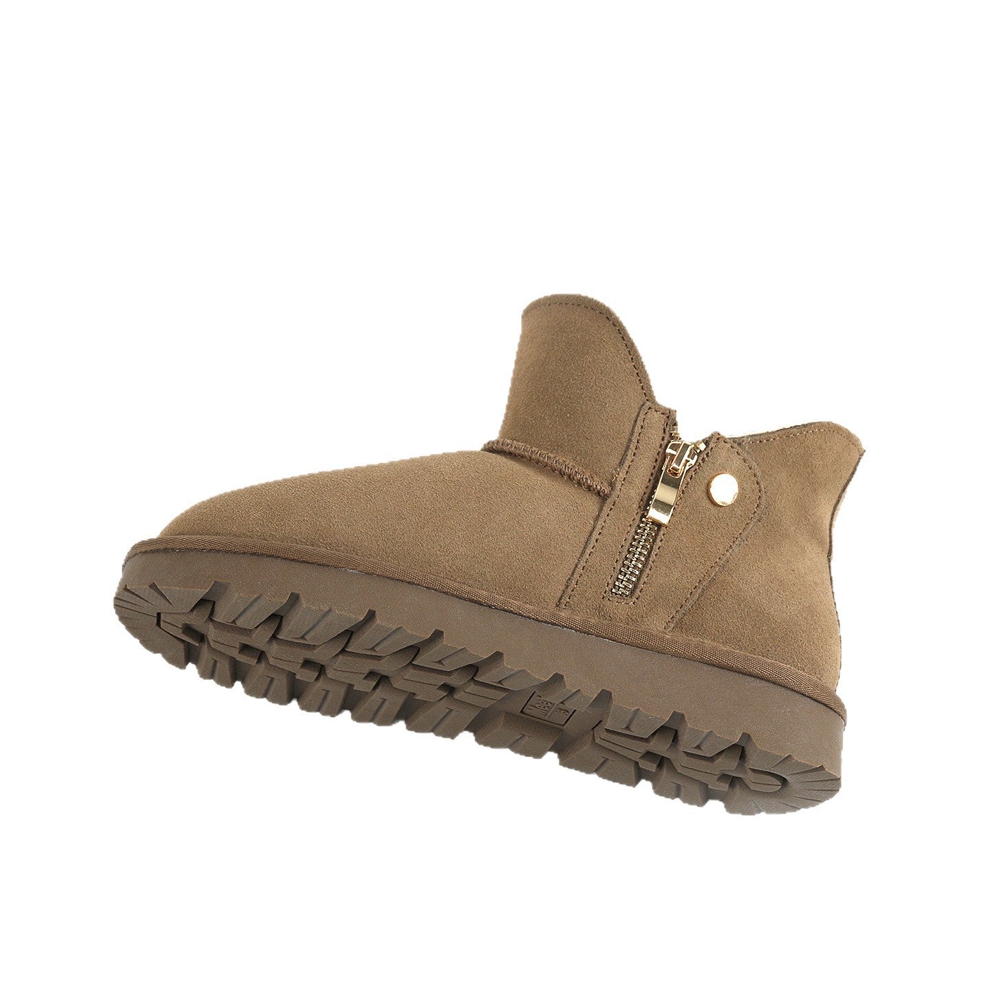 Women's Matte Cowhide Fur Integrated Short Thickened Snow Boots