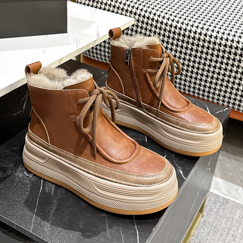 Women's Fleece-lined Thickened Martin Warm Northeast China Snow Boots