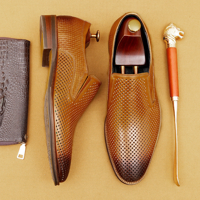 Men's Out Summer Slip-on Business Soft Sole Leather Shoes