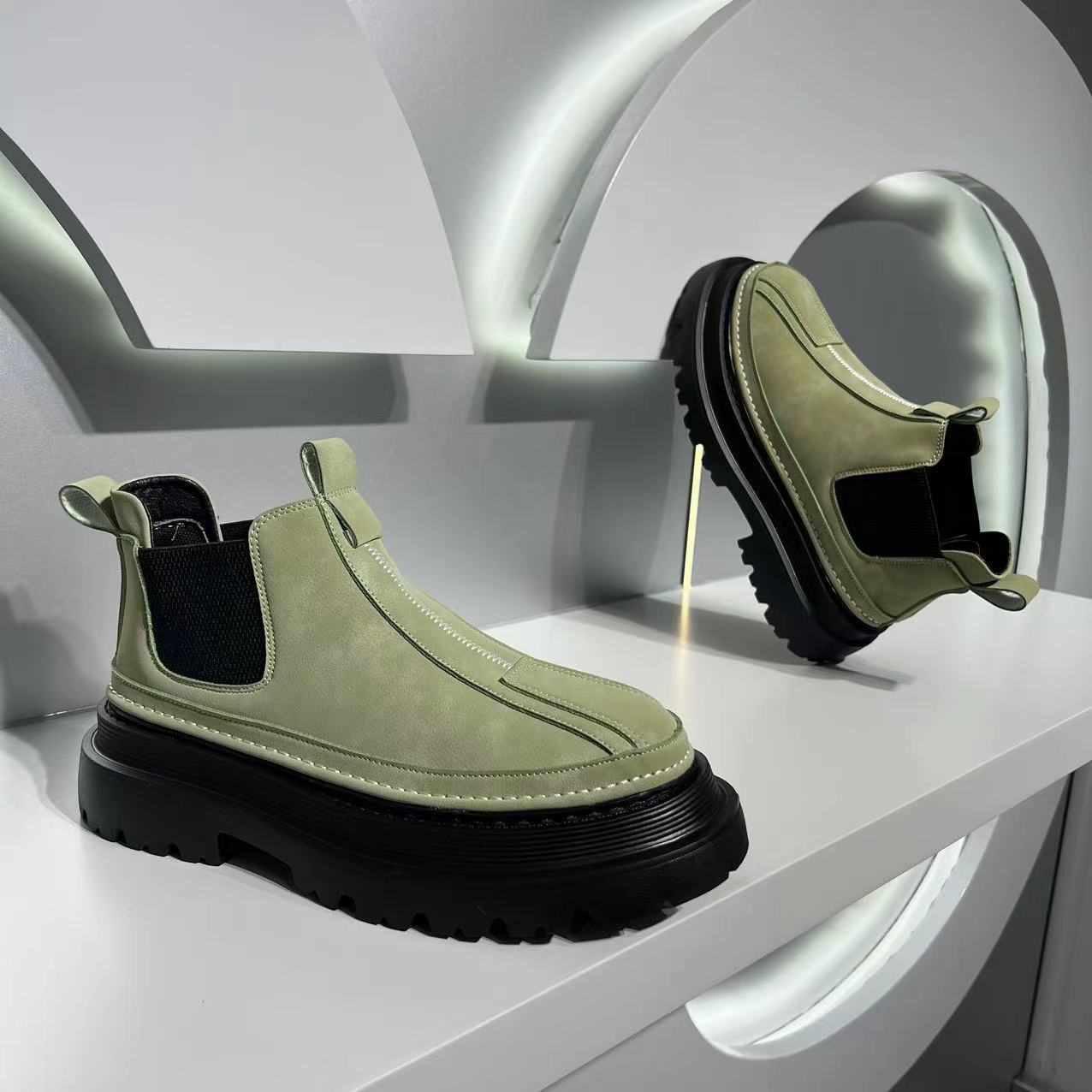 Men's Korean Style Versatile Height Increasing Fashion Martin Ankle Sneakers