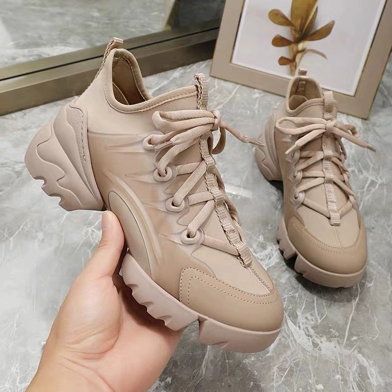 Women's Home Dad Genuine Platform Height Increasing Sneakers
