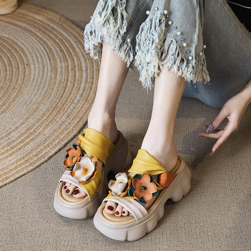 Women's Outdoor Wear Summer Retro Artistic Ethnic Style Genuine Assorted Slippers