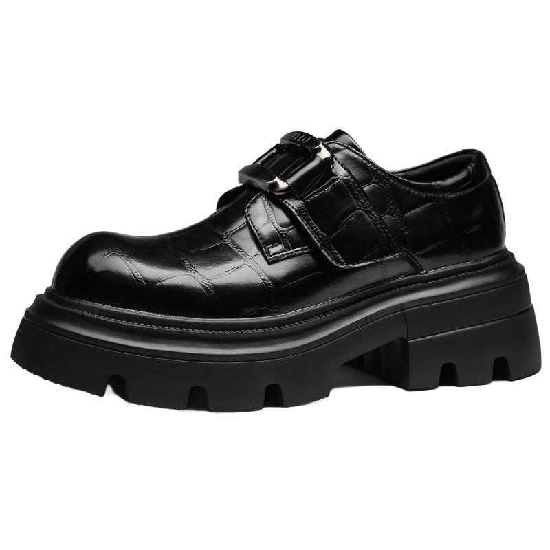 Men's Green British Easy To Wear Slip-on Leather Shoes