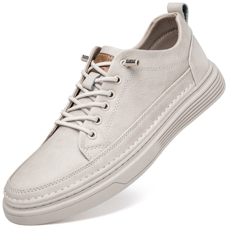 Men's Breathable Plus Size Soft Bottom White Sneakers