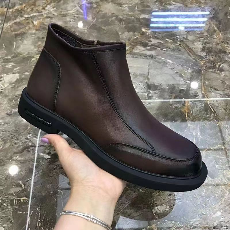 Men's Genuine Soft Martin Side Zip Short Boots