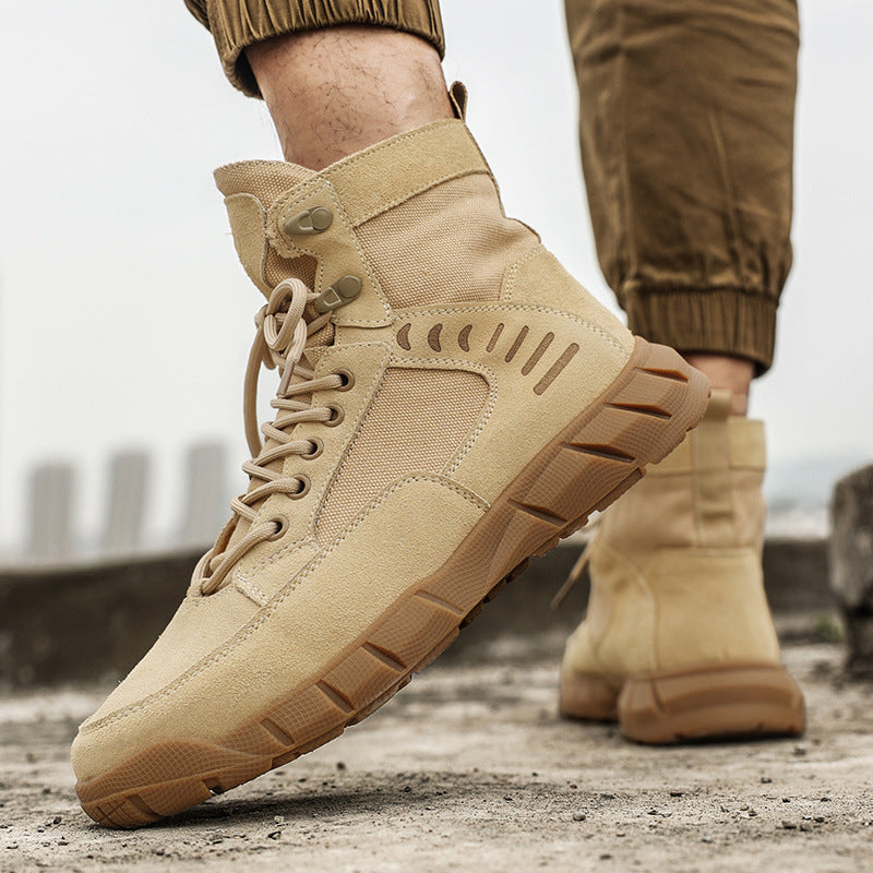 Men's Oversized Short Desert Outdoor Windproof Worker Boots