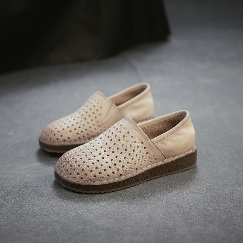 Women's Hollow Breathable Soft Bottom Surface Slip-on Pumps First Layer Men's Shoes