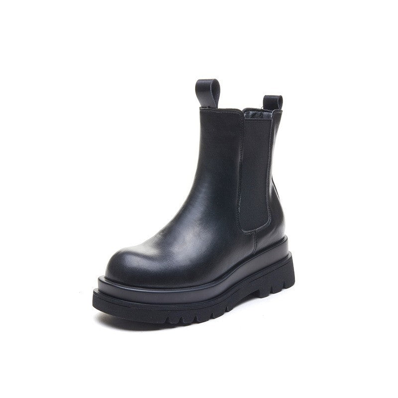 Women's Genuine Smoke Pipe Platform Chelsea Boots
