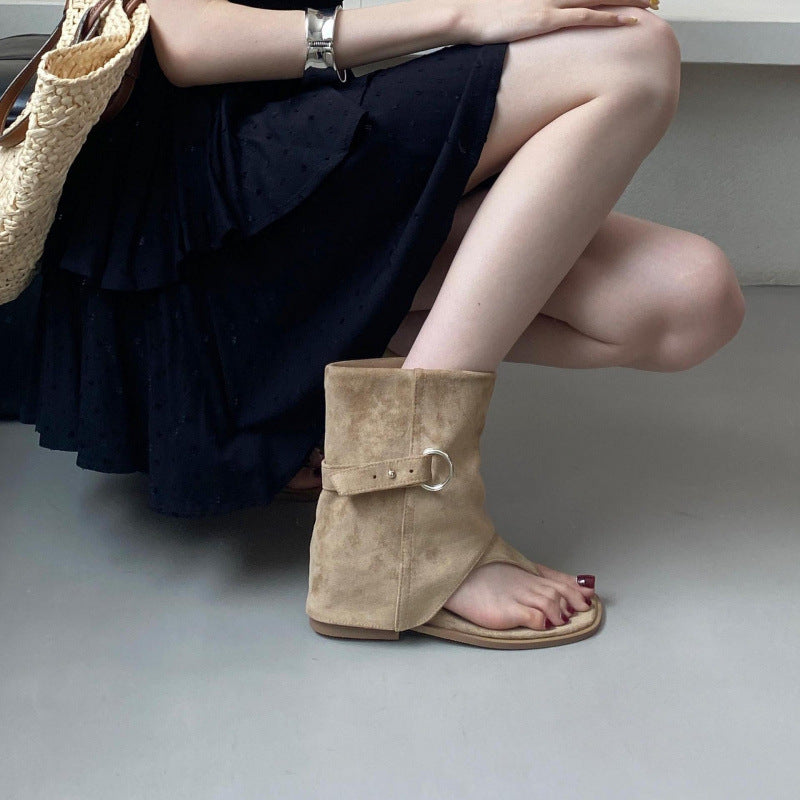 Soft Bottom French Flip-flops Height Increasing Insole High Heeled Sandals