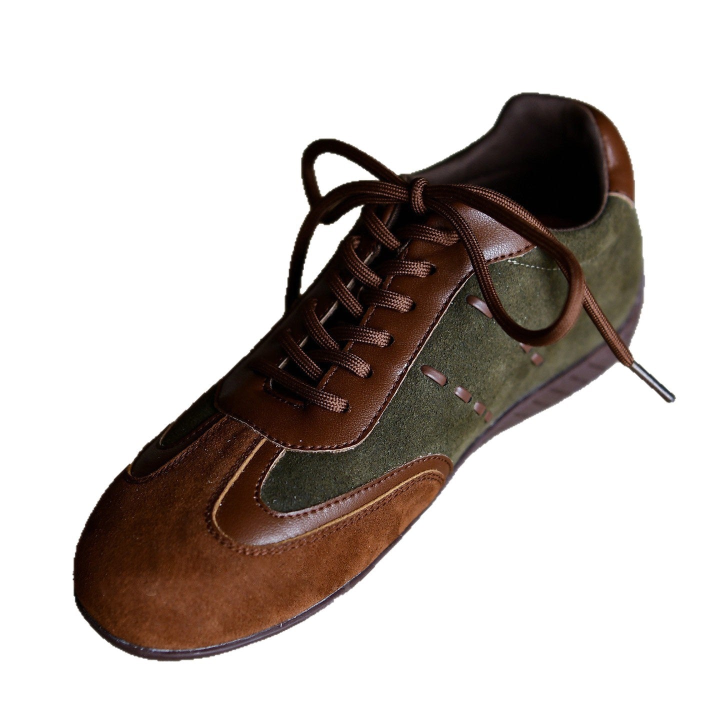 Women's Cowhide Genuine Retro German Training Color Matching Thick Women's Sports Shoes