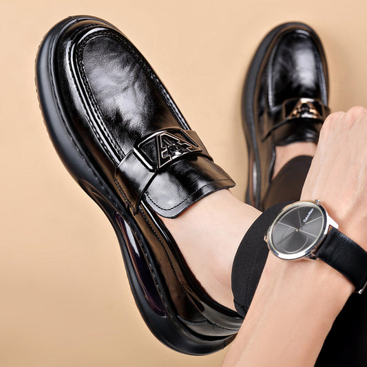 Men's Air Cushion Handmade Genuine Business British Leather Shoes
