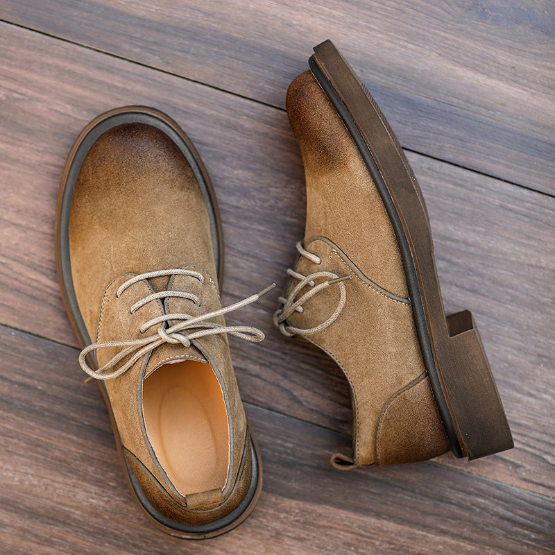 Attractive Durable Spring British Retro Suede Leather Shoes