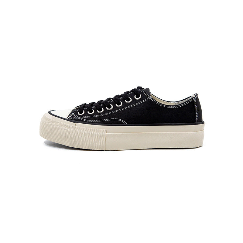 Men's White Thick Bottom Breathable Increased Low Trendy Men's Board Shoes