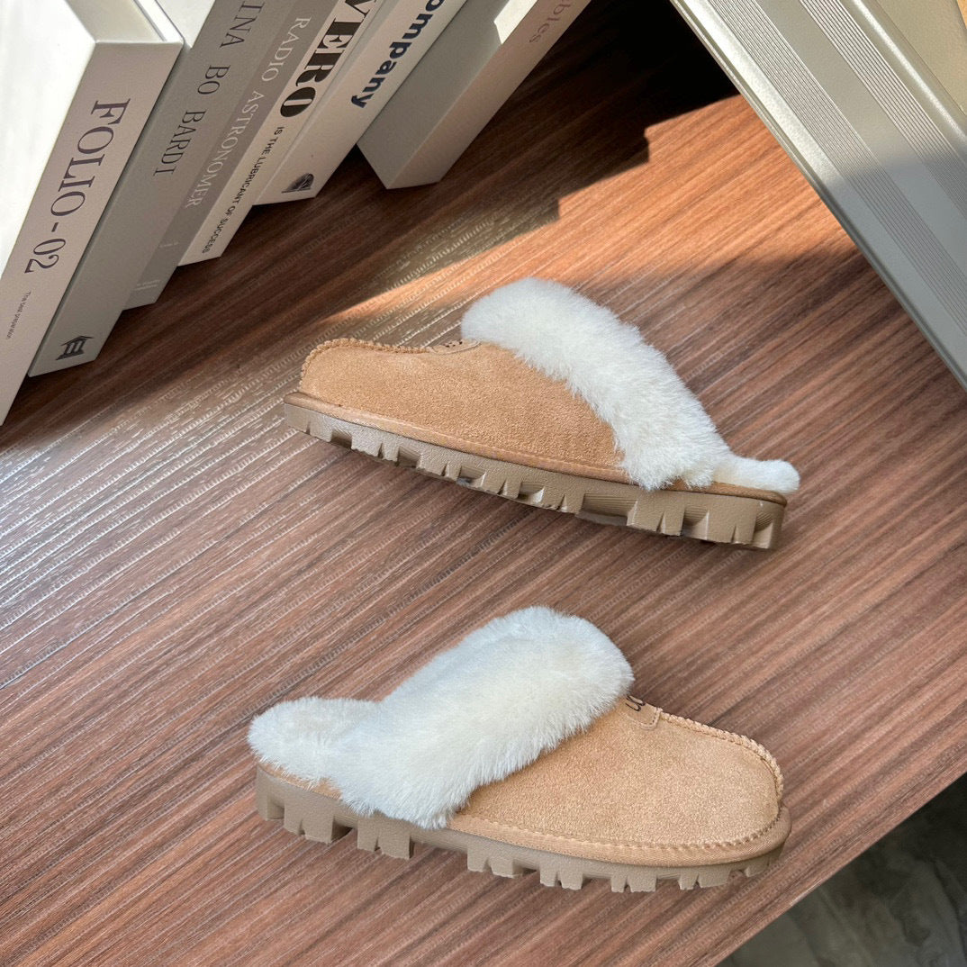 Women's Star Bag Head Sheep Fur Integrated Sandals