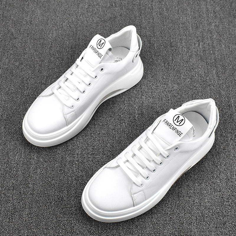 Men's Korean White Thick-soled Trendy Breathable Height Casual Shoes