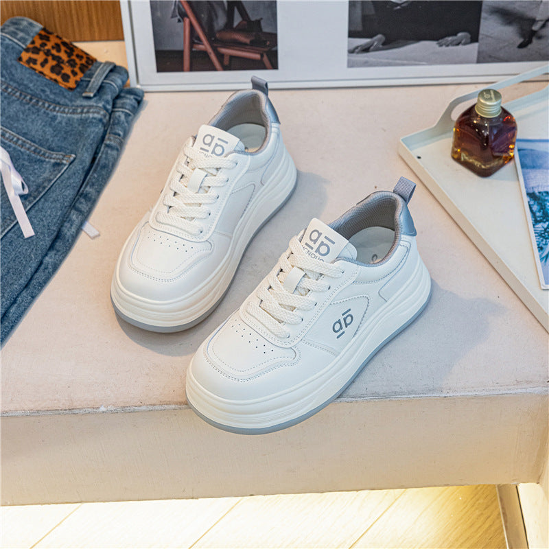 Women's Large Size One Thick Bottom Breathable White Lightweight Sports Women's Casual Shoes
