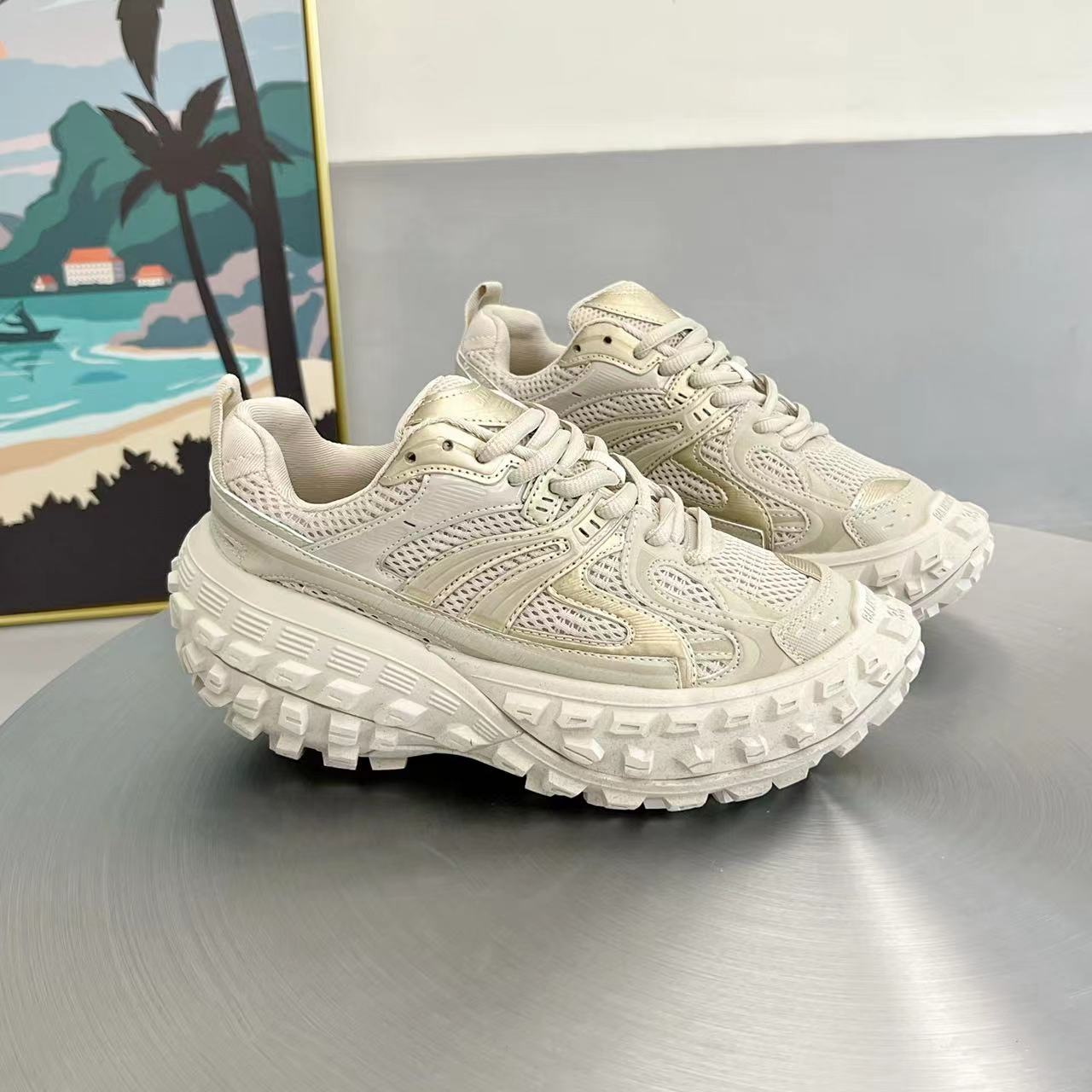 Women's & Men's Summer Dad Thick Bottom Tank Distressed Sneakers