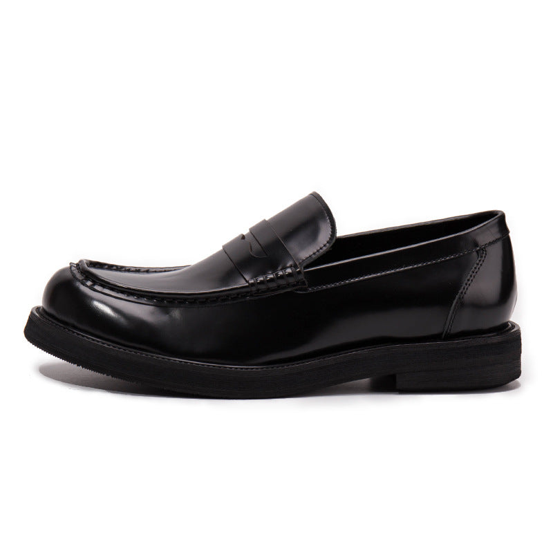 Men's Summer Formal Business Breathable Black Round Loafers
