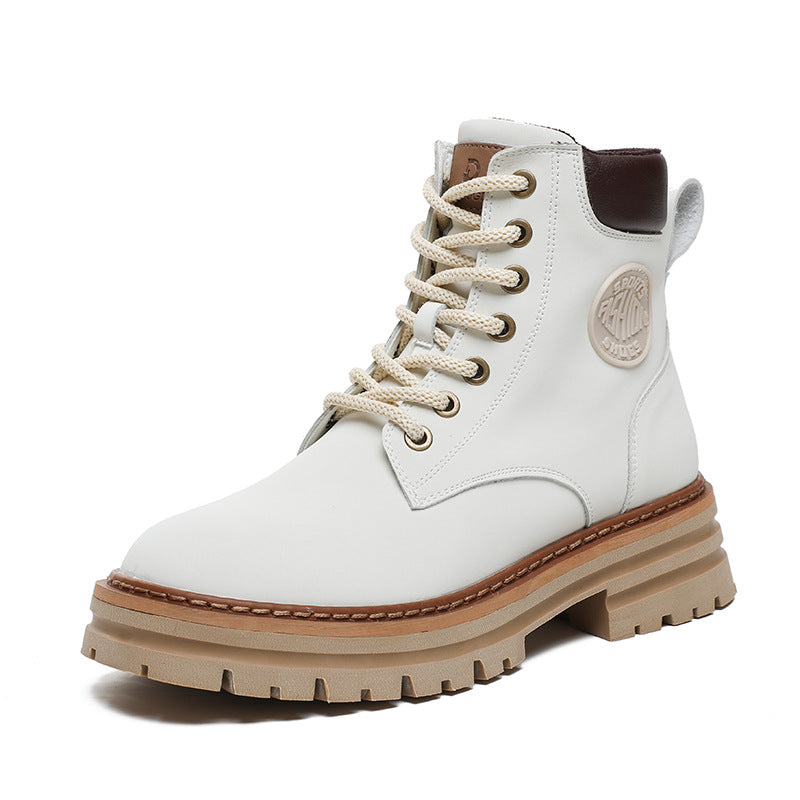 Mom Genuine Worker Martin Platform Ankle Boots