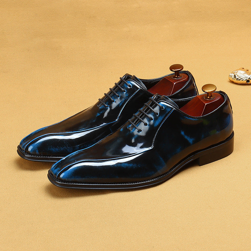 Men's Patent Glossy Business Formal Wear Oxford Leather Shoes