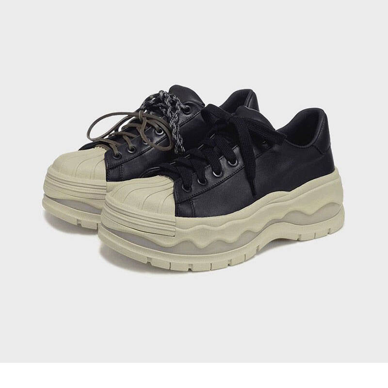 Women's Tan Shell Toe Platform Spring Double Women's Sports Shoes