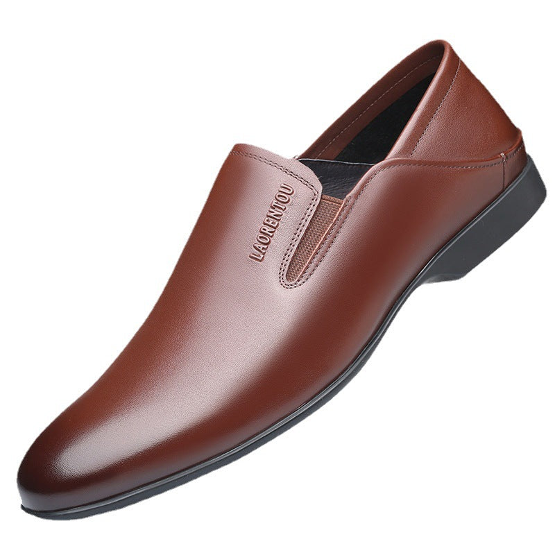 Men's Old Man's Head Business Slip-on Cover Leather Shoes