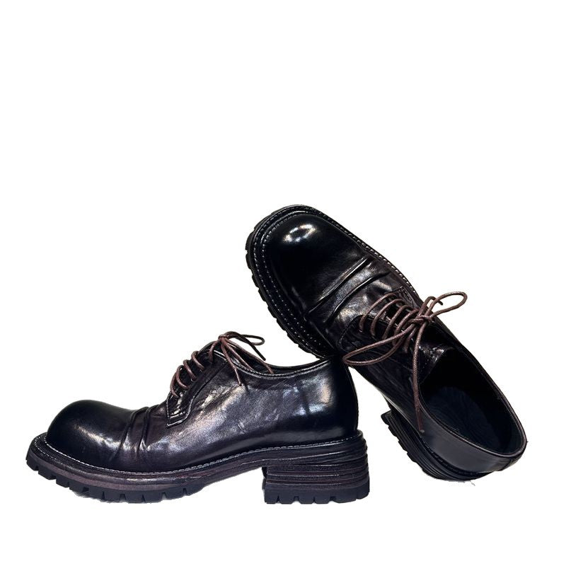 Men's Spring Genuine Horse Wash Raise The Bottom Men's Business Leather Shoes
