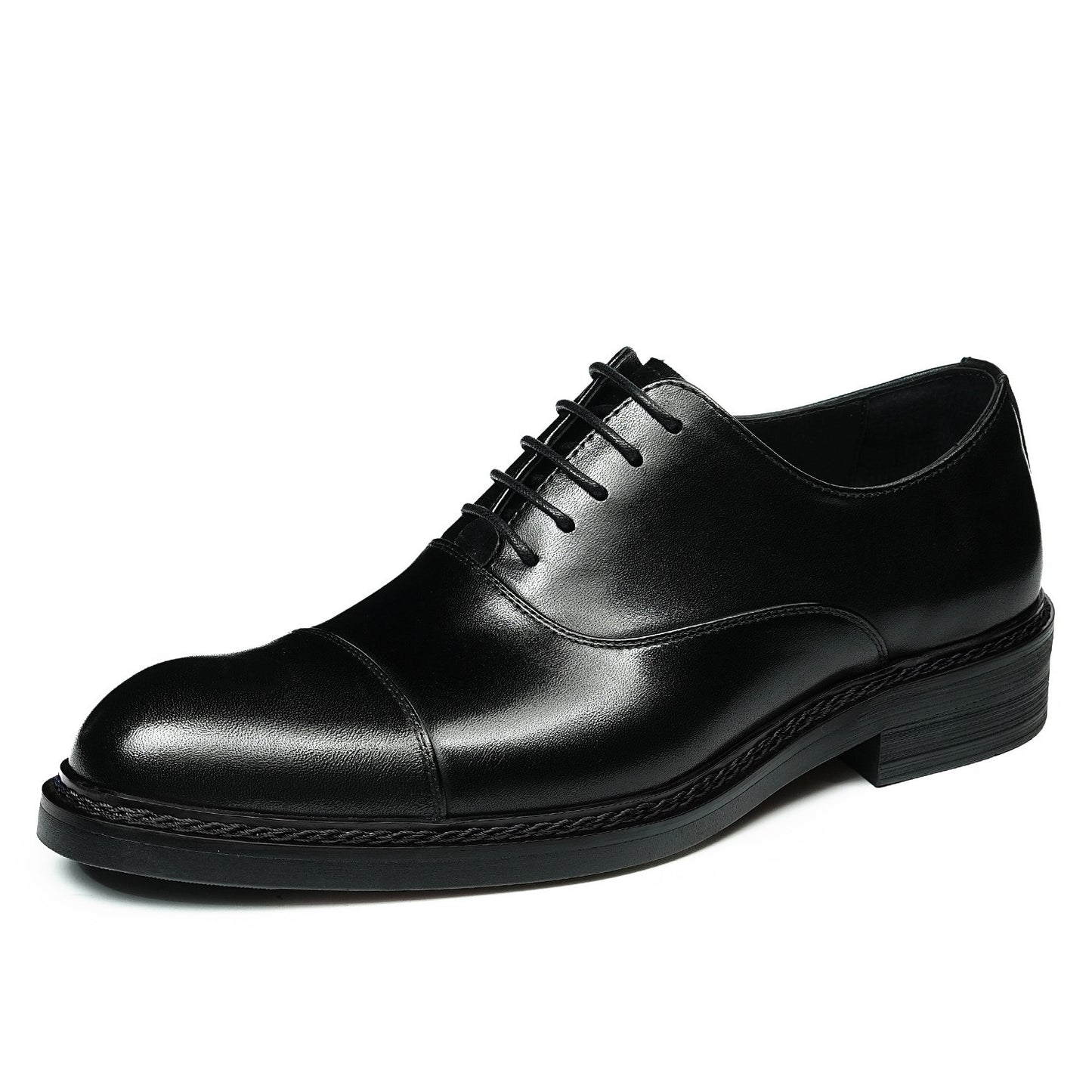 Men's Pointed Formal Wear Norwegian Sewing Oxford Leather Shoes