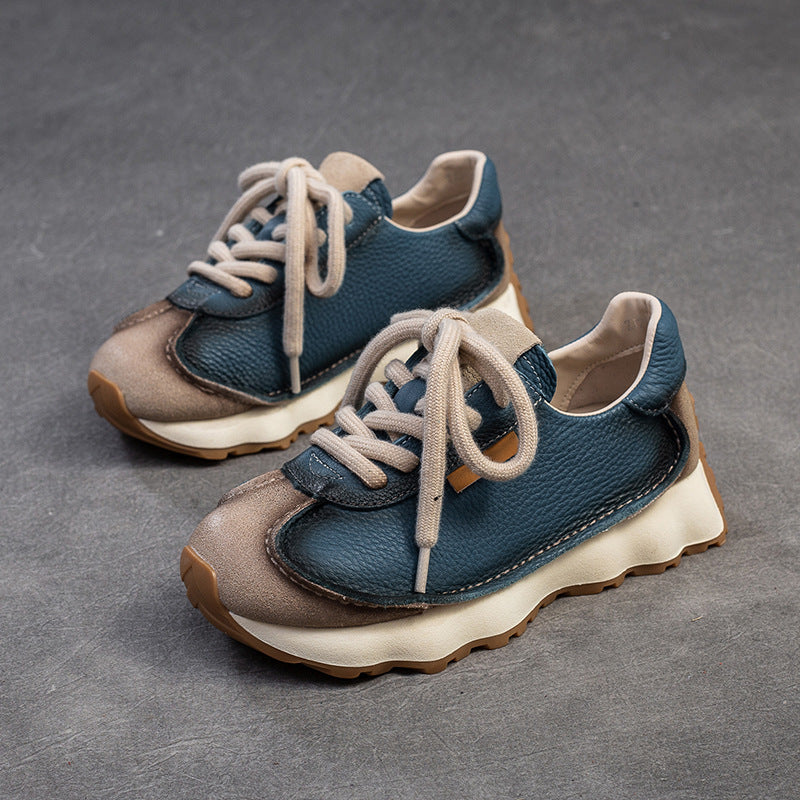 Retro Handmade First Layer Cowhide Pumps Niche Design Leisure Casual Shoes