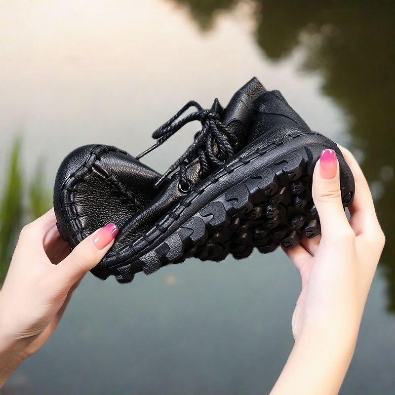 Women's Winter Fleece-lined Genuine Handmade Flat Soft Casual Shoes