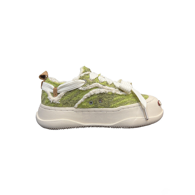 Men's High Version Smiling Female Tan Sweet Cat Casual Shoes