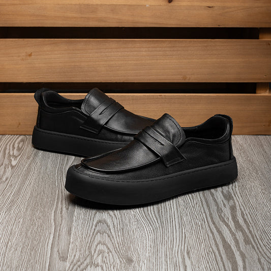 Men's With Veet Business First Layer Cowhide Leather Shoes