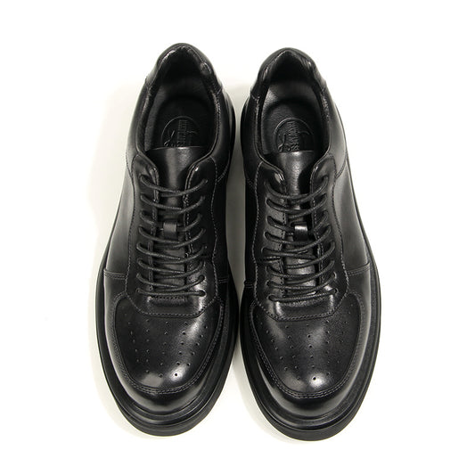 Men's Black Warrior Fashion Trendy Board Air Leather Shoes
