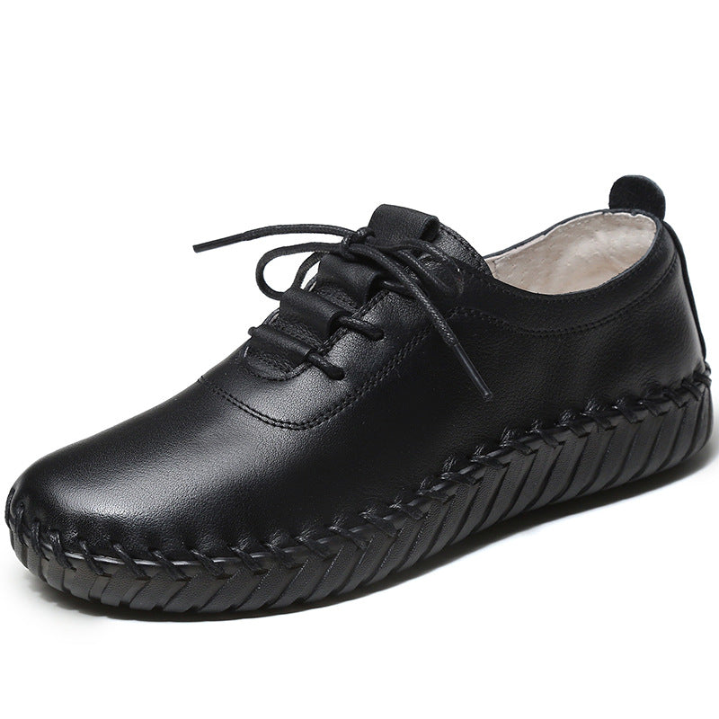 Women's Spring First Layer Cowhide Mother Soft Casual Shoes