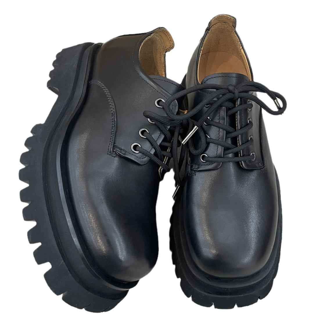 Women's & Men's Head Derby Tide Thick Bottom Increased Leather Shoes